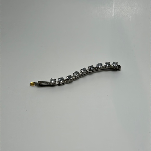 VINTAGE Curved Rhinestone Bobby Pin - Picture 1 of 3
